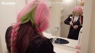 Dirty perverted Japanese girl gets picked up by Mr Bunny in a sickening sexual ritual