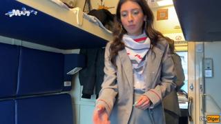 I'll lose my job! - Conductor seduces a passenger on the train