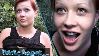 Czech cutie with fiery locks gets pounded, then gobbles a juicy cumshot