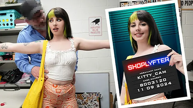 Shoplyfter - Sweet Green-Haired Thief Torn Apart by Security Guard