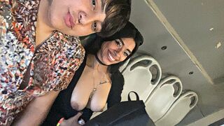 Bus fantasy: I jerk off on a bus, my boyfriend arrives and joins the fun