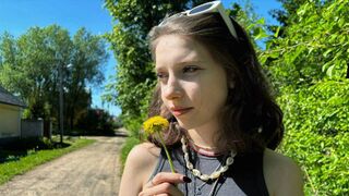 Seizing a Ukrainian teenie on the sidewalk and ravaging her same afternoon