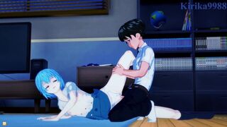 Rei rips Shinji's pants, claiming 