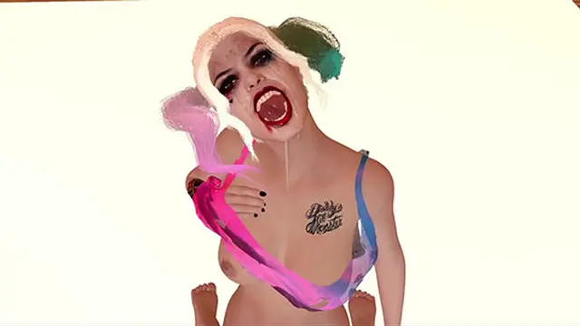 Harley Quinn begs for cum-soaked face-fucking in dirty &mdash;  depraved JOI sesh