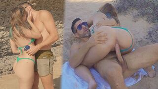 Horny🥵 White Brazilian with Plump Tits Gets Lured on the Seaside