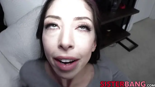 Naughty Harlowe Blue hammered doggystyle by big dick stepbro