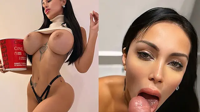 Hot Brunette with Big Tits Screaming During Movie Scene - Lana Myers