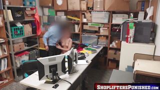 Shoplifting teen rides big dick for get out of jail free fuck