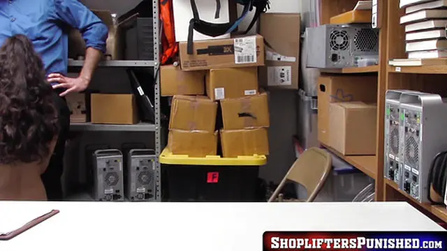 Lucky shop owner pleasures cute teenie thief Jericha Jem as punishment for stealing