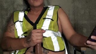 Hard day at work, the hot safety admin lady is on the phone giving me destressing lessons