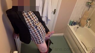 Mr NSX in his suit, jerking his big hard cock to cumshot after being sent nude beach photos