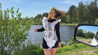 - Will you be my kept woman? Schoolgirl fucks and sucks a stranger's cock in his car 