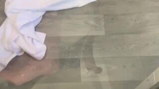 Cum on shower screen clean up