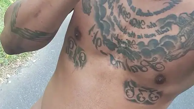 Nude Walk &mdash;  Smoking &mdash;  Public Cumshot