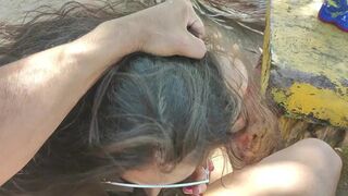 Linda latina follando en playa publica