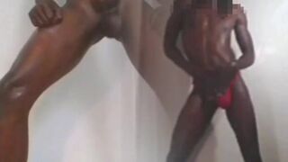 Hot guy strokes his Big black dick! Huge cumload!