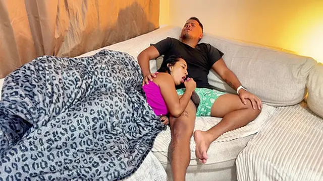 milf & Step-boyfriend Share a Couch