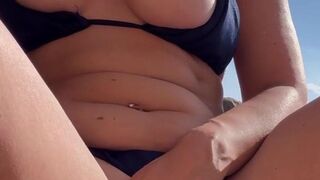 Satisfying my needs on a public beach, cumming with 3 fingers in ass (Real Orgasm)