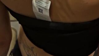 Swallowing cum in the changing room