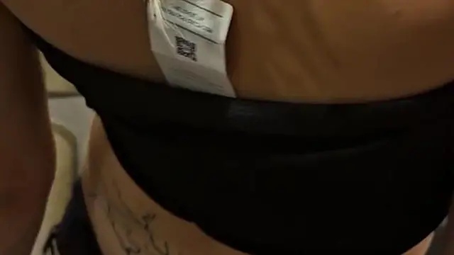 Swallowing cum in the changing room