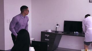 THE SCIENTIST'S ASSISTANT FUCKS ME BEHIND HIS BACK IN THE LAB