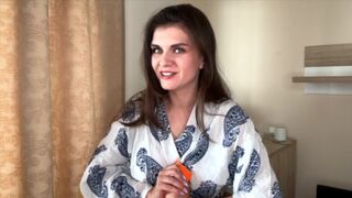 Stepmother with Fat Cock makes Stepson licking her milky Nipples