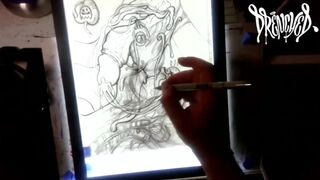 She Sucked The Soul Outta My Nuts for a Gigantic Load w/ Xray Vision - Drawing Timelapse by Drenched