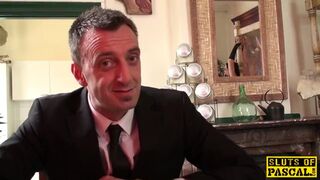 Squirting british subject gets throatfucked