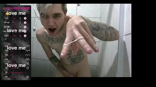 Men with big cocks enjoy pleasuring themselves in the shower.