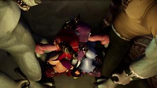 Unleashing beastly bums in a savage gangbang for your depraved delight