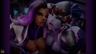 Thick cocks throbbing in sync with Sombra's seductive moans, as she takes Windowmaker hard