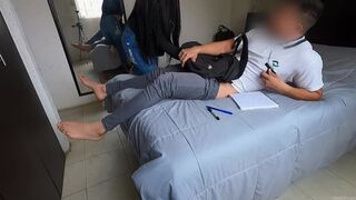 My tutoring student secretly jerked off to adult content and I assisted in his climax🚀