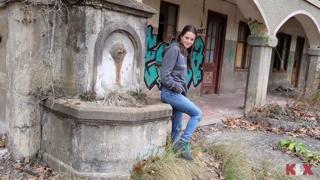 Sweetheart ravaged mercilessly amidst crumbling ruins while strangers watched with glee