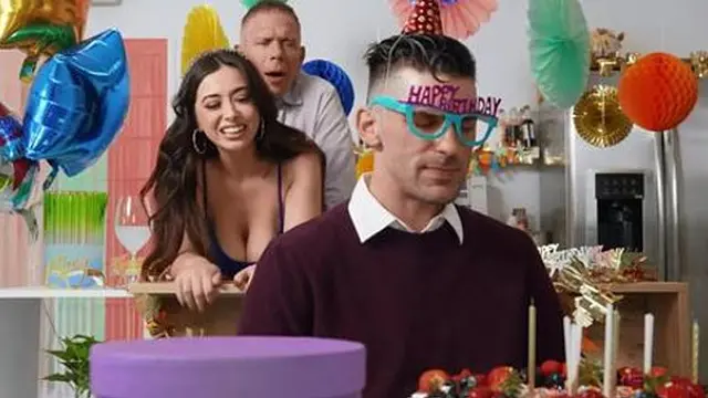 Unfaithful Chloe gets her filthy thong ripped off by a hunky stranger′s tongue