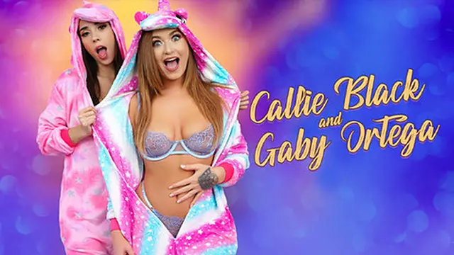 FamilyStrokes - Curvy Stepsisters Callie Black & Gaby Ortega Show Stepbro They Can Handle Any Cock