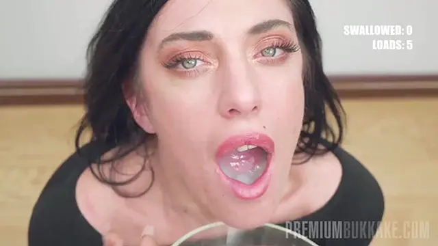 Premium Bukkake - Sabrina Ice takes 50 massive cumshots in her mouth